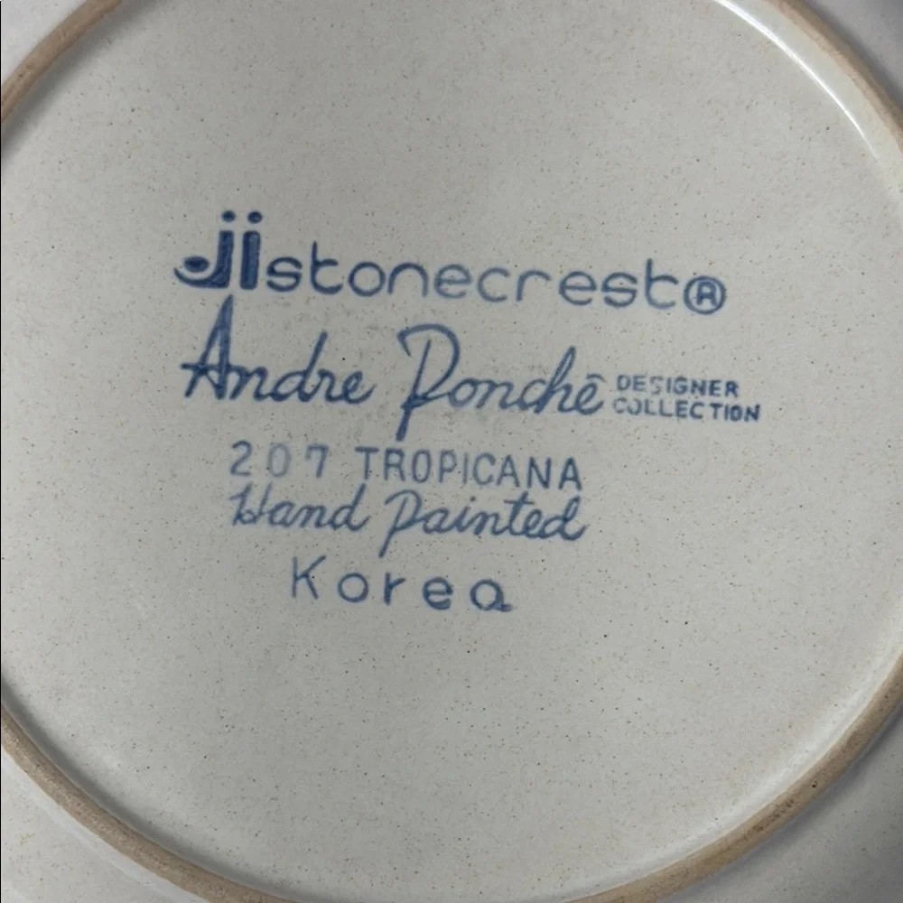 Vintage Stoneware (Ji) Stonecrest Salad Plate Hand Painted In Korea‎